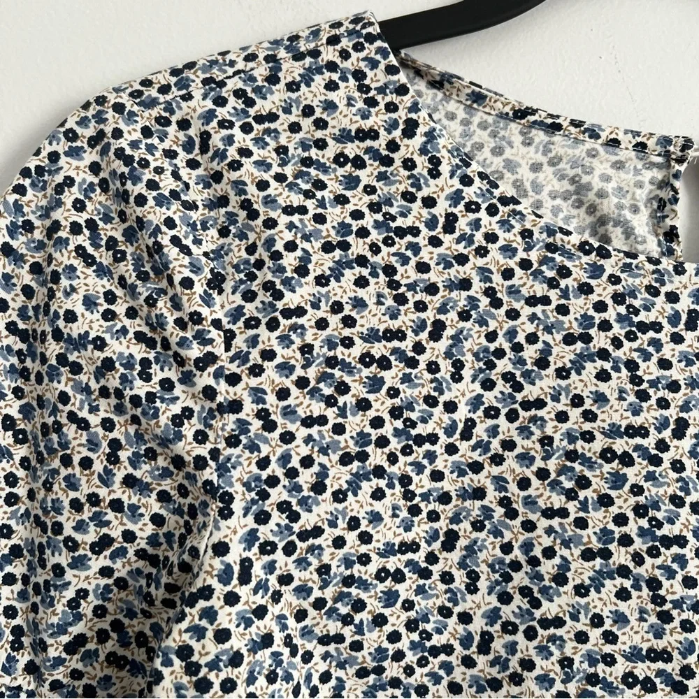 J. Crew Black and White Bell Sleeve Blouse